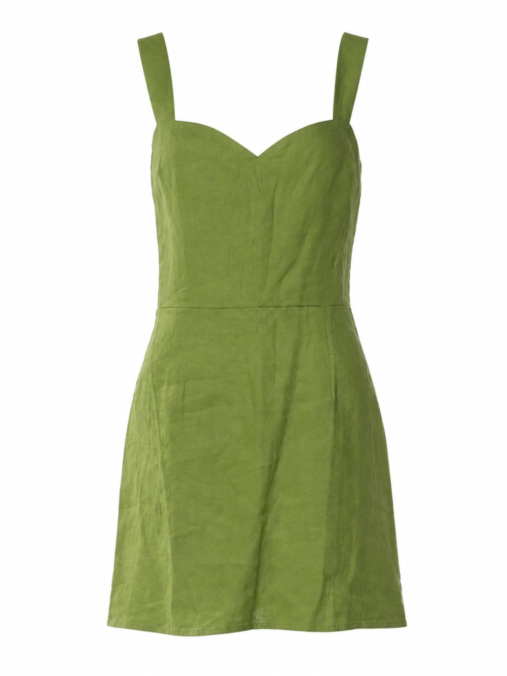 Reformation Olive Green Sweetheart Mini Dress
